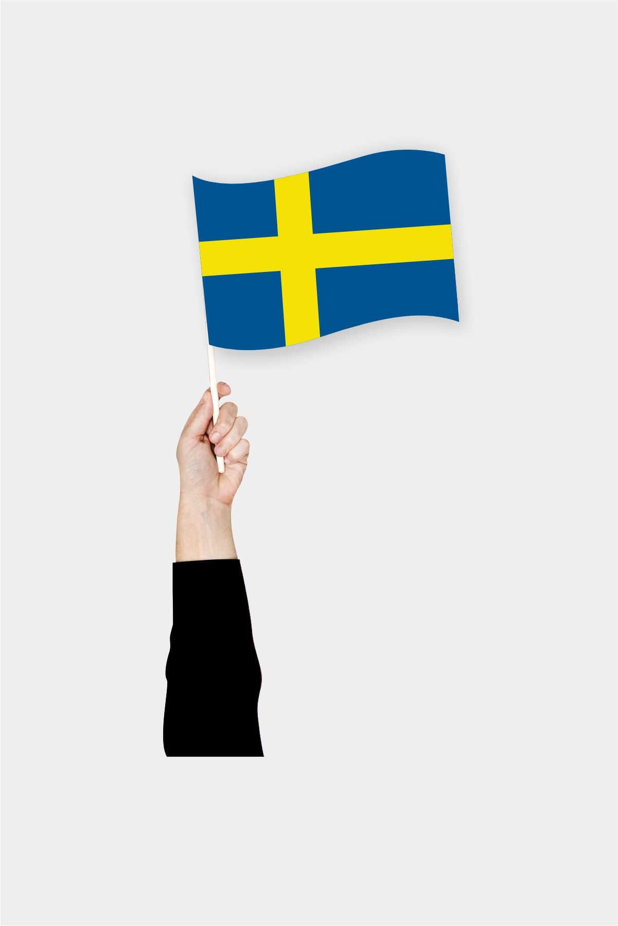 Sweden handheld flag on stick - durable polyester country flag for events and parades
