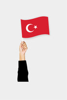 Turkey handheld flag on stick - durable polyester country flag for events and parades