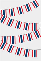 Thailand Rectangular Flag Bunting - 50 Meters Premium String Flags for Party Decoration | Professional Quality Raschel Fabric
