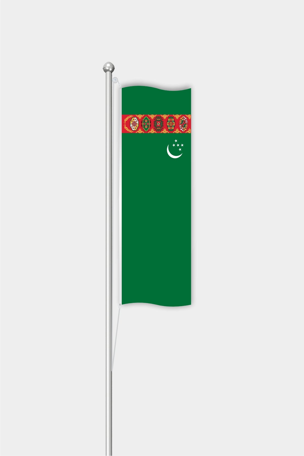 Outdoor Vertical Turkmenistan Flag — Polyester