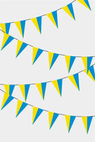 Ukrainian Triangular Flag Bunting - 50 Meters Premium Pennant Flags for Party Decoration | Professional Quality Raschel Fabric