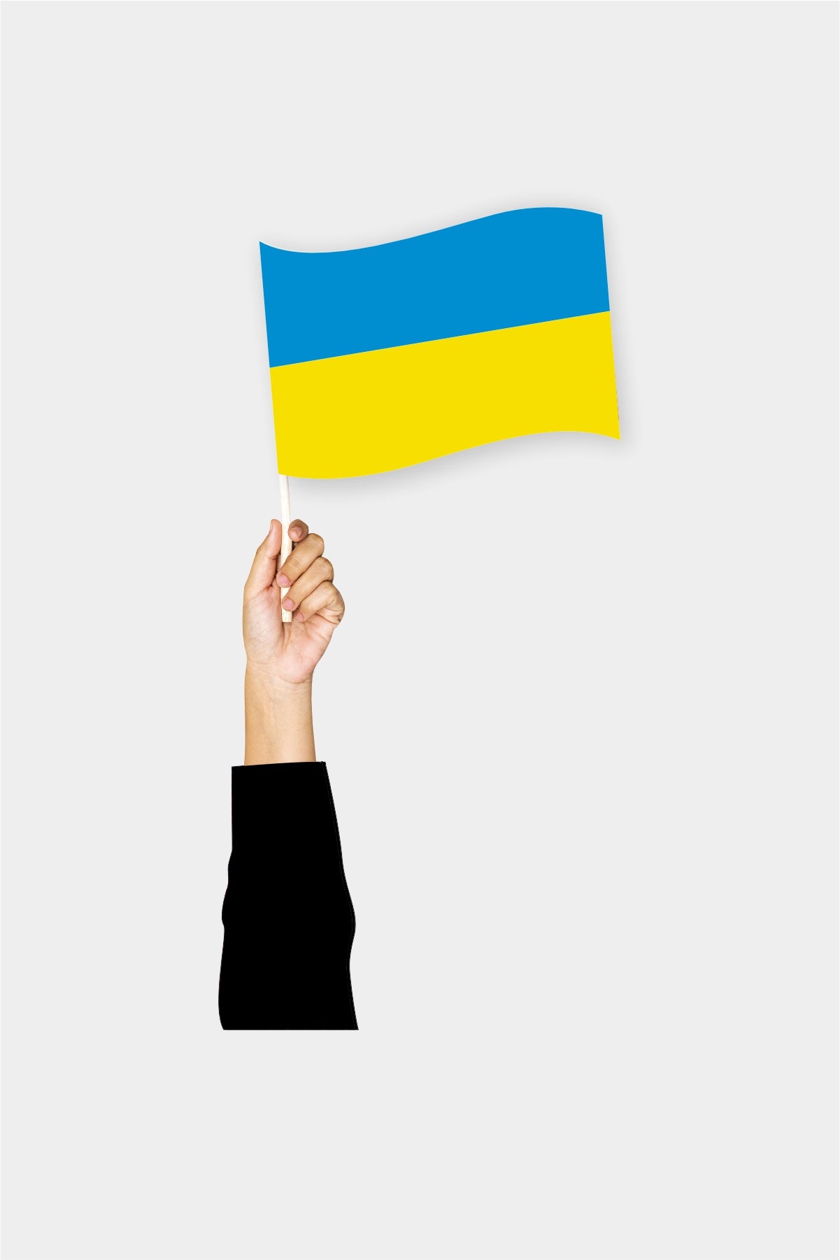 Ukraine handheld flag on stick - durable polyester country flag for events and parades