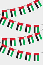 United Arab Emirates Rectangular Flag Bunting - 50 Meters Premium String Flags for Party Decoration | Professional Quality Raschel Fabric