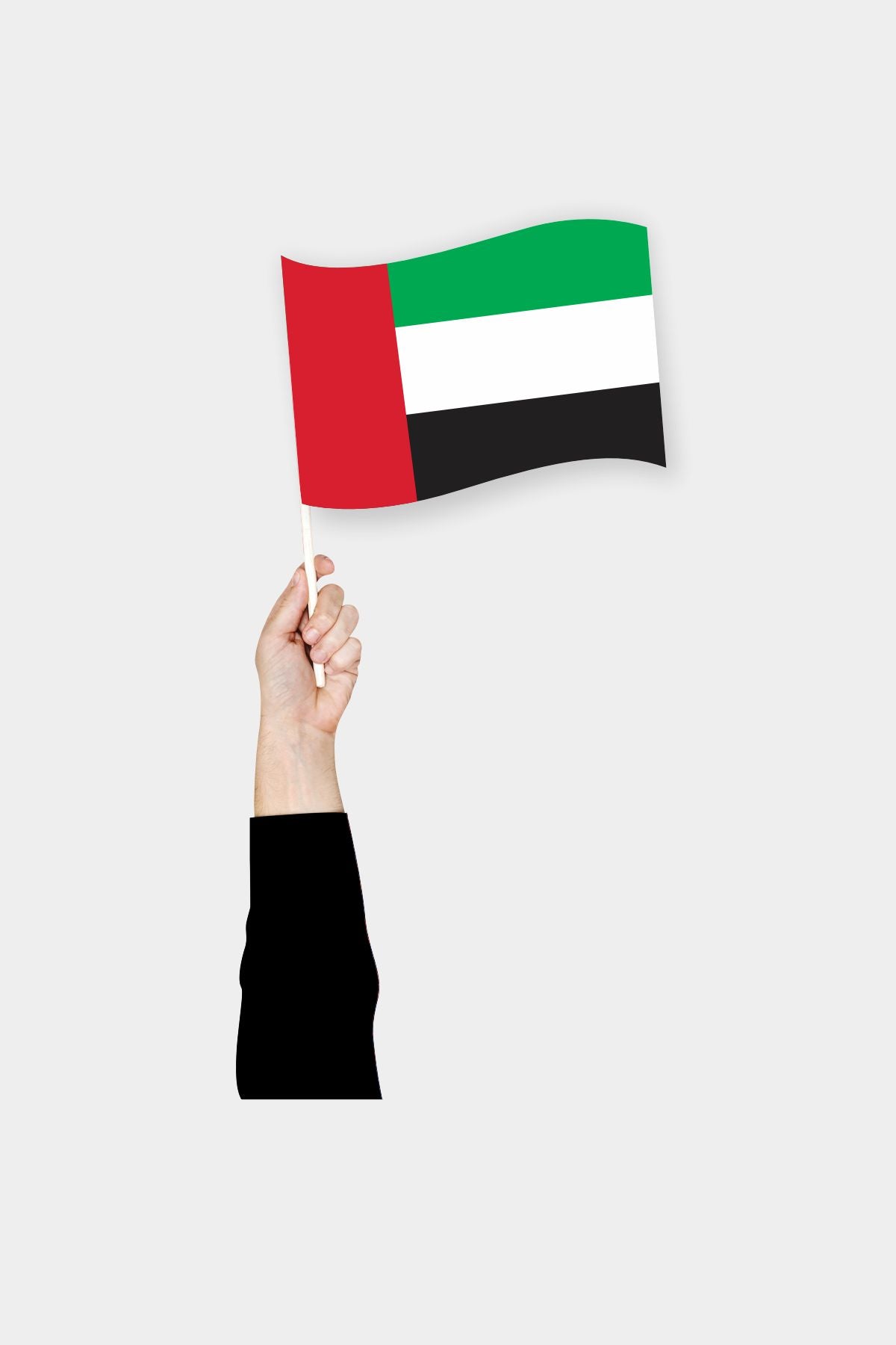 United Arab Emirates handheld flag on stick - durable polyester country flag for events and parades