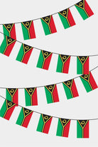 Vanuatu Rectangular Flag Bunting - 50 Meters Premium String Flags for Party Decoration | Professional Quality Raschel Fabric