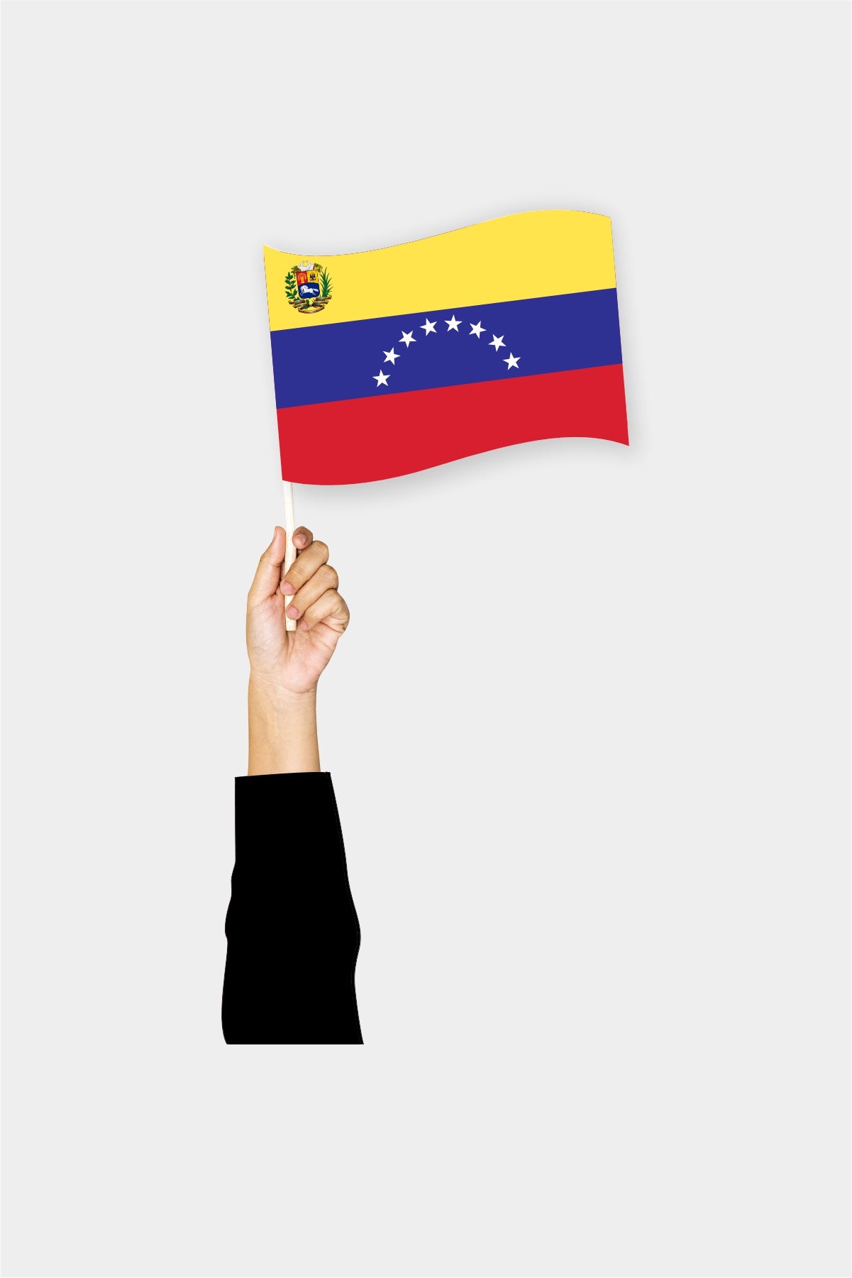 Venezuela handheld flag on stick - durable polyester country flag for events and parades