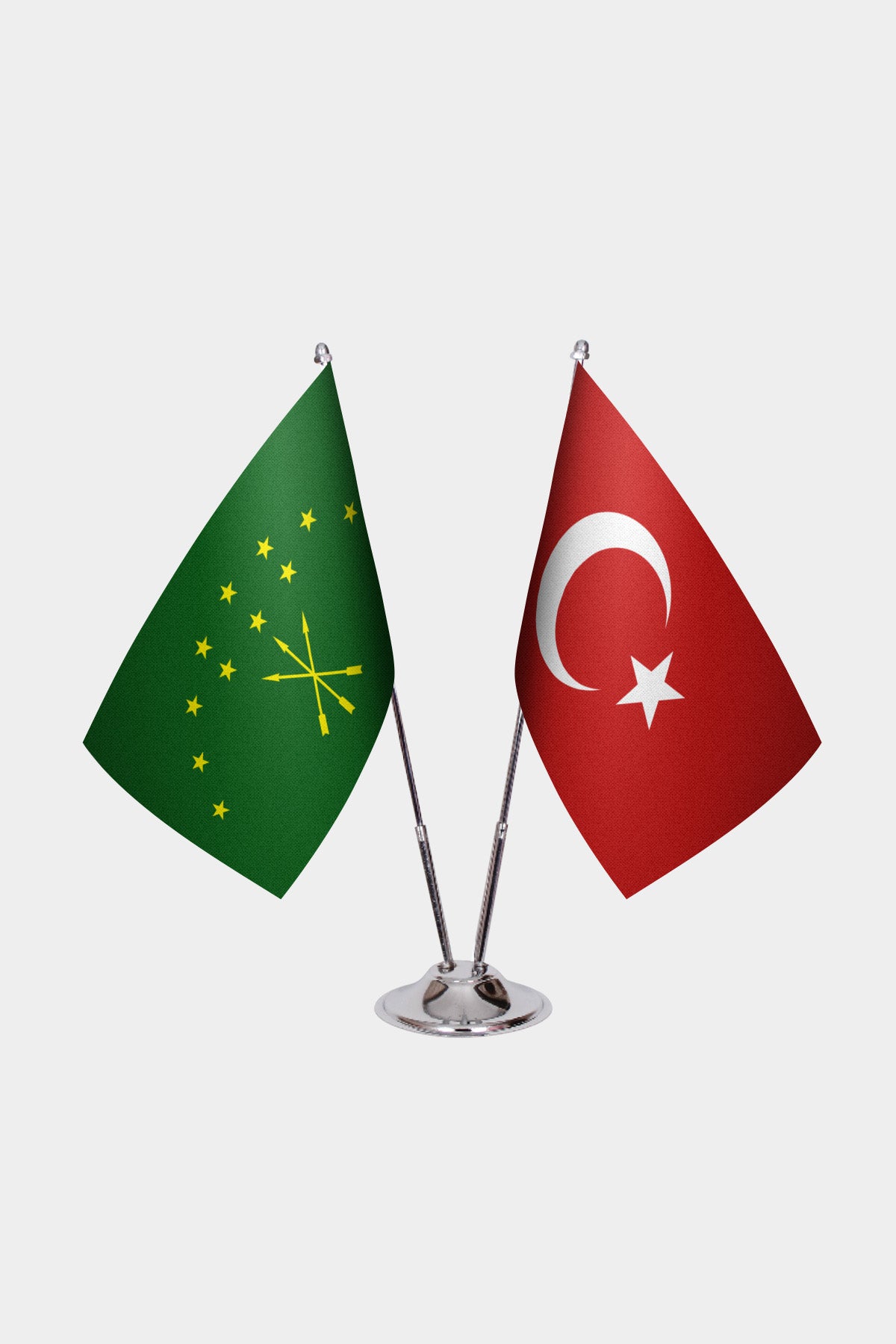 Ensemble de Drapeaux de Bureau Adyguée & Turquie
