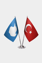 Ensemble de Drapeaux de Bureau Antarctique & Turquie