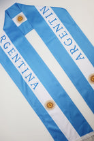 Écharpe de Supporter Satin – Drapeau de l’Argentine en détail — inscription ARGENTINA et impression du drapeau