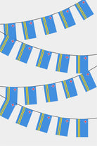 Aruba Rectangular Flag Bunting - 50 Meters Premium String Flags for Party Decoration | Professional Quality Raschel Fabric