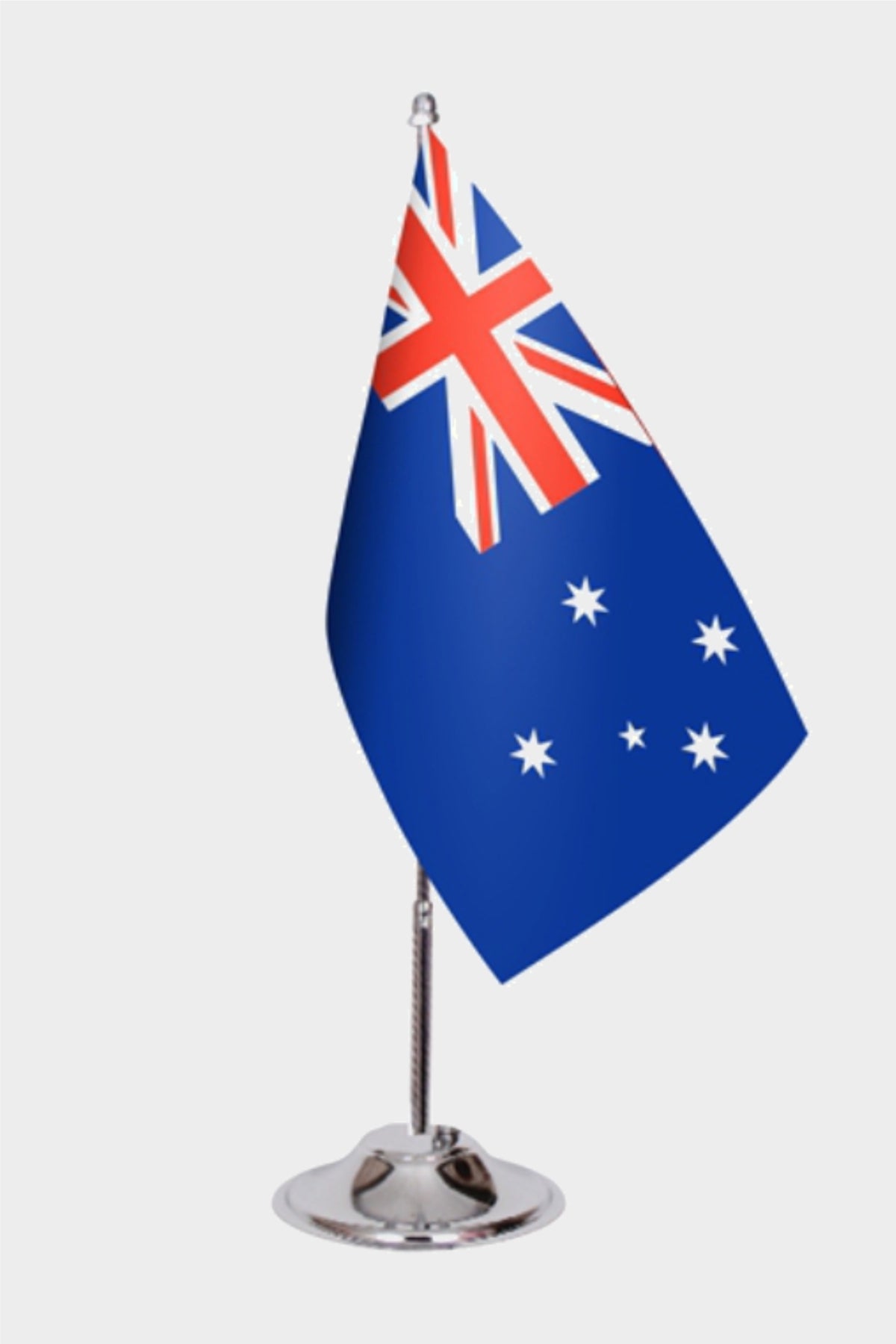 Australia Desk Flag - Premium Double-Layer Satin with Chrome L-Shaped Stand | Professional Quality Country Desk Flag for Government Offices and Institutions