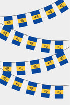 Barbados Rectangular Flag Bunting - 50 Meters Premium String Flags for Party Decoration | Professional Quality Raschel Fabric