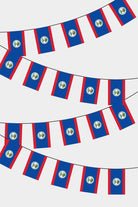 Belize Rectangular Flag Bunting - 50 Meters Premium String Flags for Party Decoration | Professional Quality Raschel Fabric