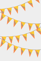 Bhutan Triangular Flag Bunting - 50 Meters Premium Pennant Flags for Party Decoration | Professional Quality Raschel Fabric