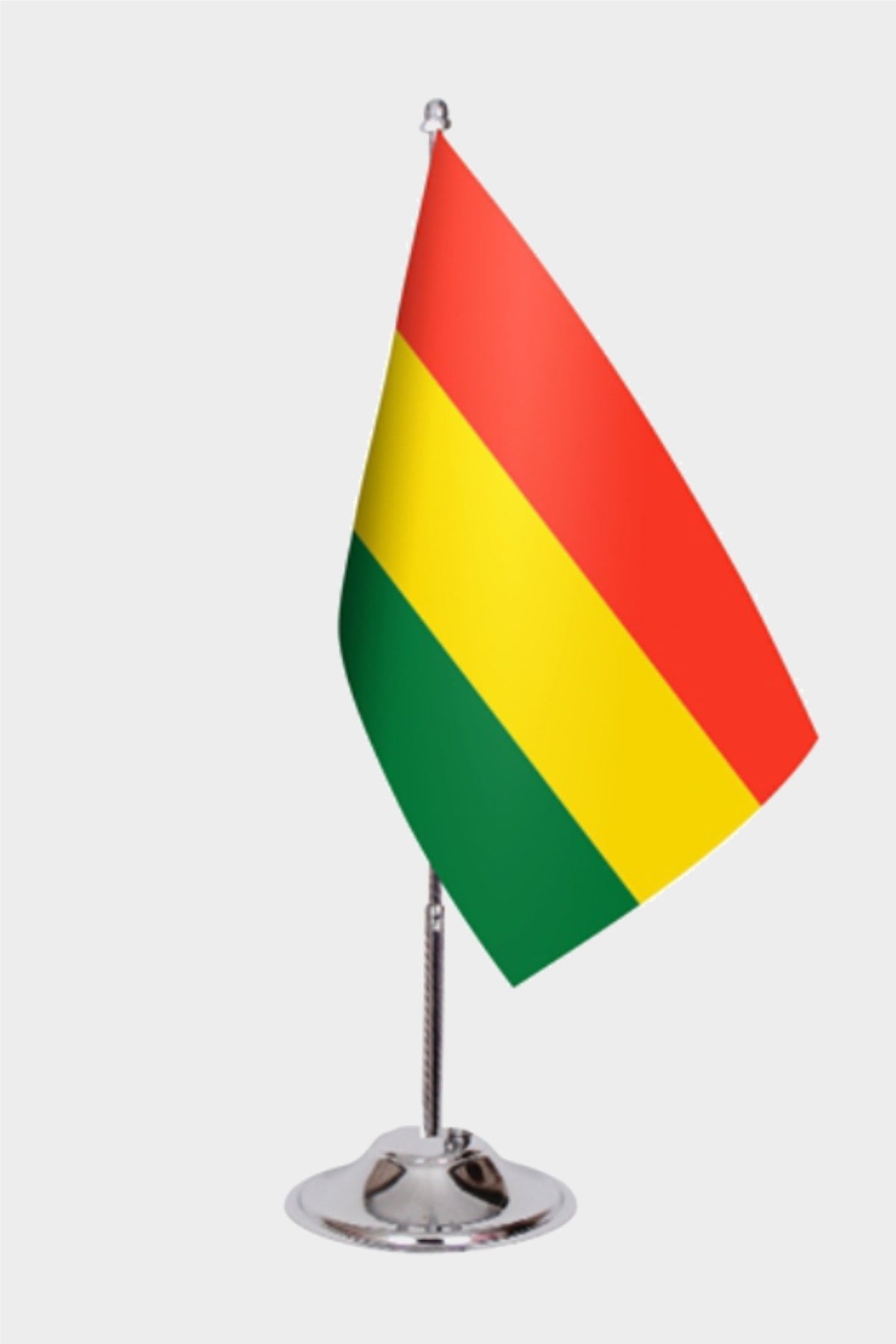 Bolivia Desk Flag - Premium Double-Layer Satin with Chrome L-Shaped Stand | Professional Quality Country Desk Flag for Government Offices and Institutions