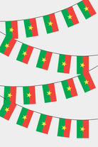 Burkino Faso Rectangular Flag Bunting - 50 Meters Premium String Flags for Party Decoration | Professional Quality Raschel Fabric