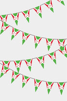 Burundi Triangular Flag Bunting - 50 Meters Premium Pennant Flags for Party Decoration | Professional Quality Raschel Fabric