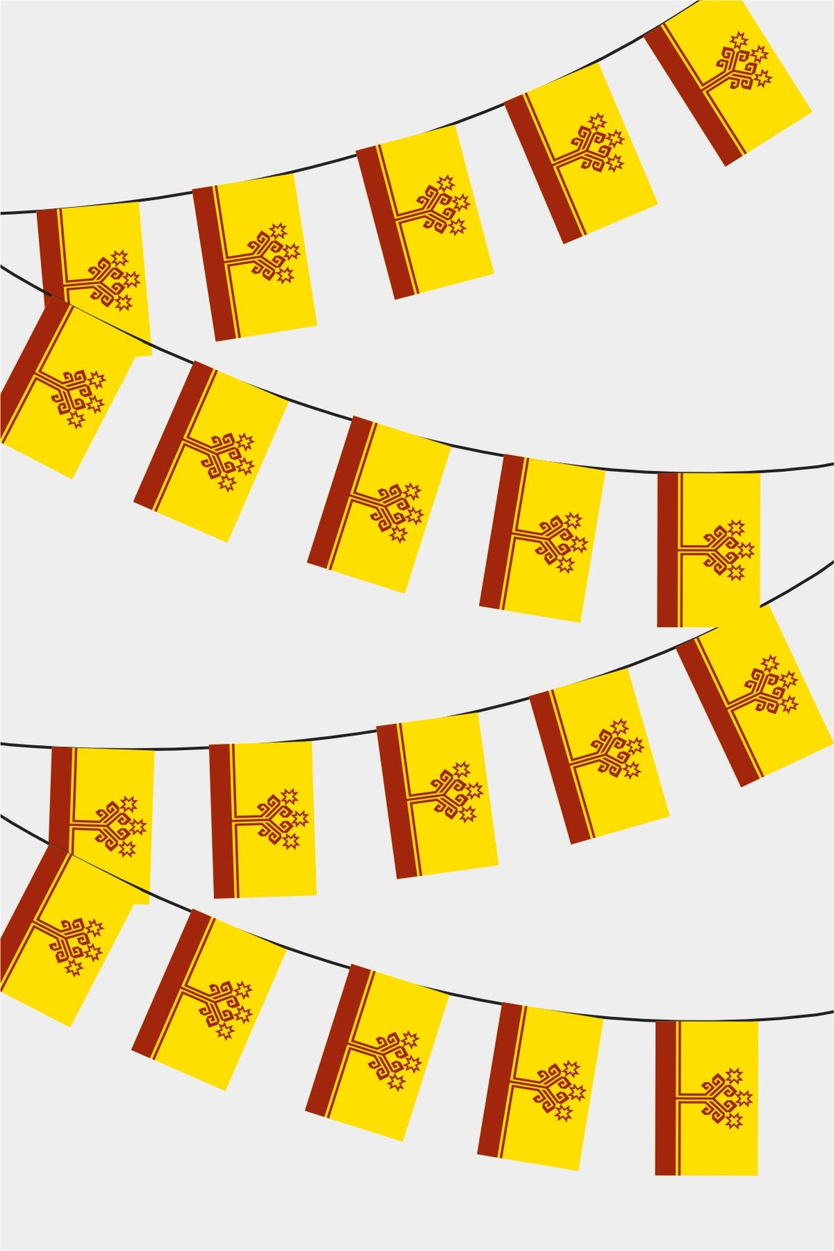 Chuvashia Rectangular Flag Bunting - 50 Meters Premium String Flags for Party Decoration | Professional Quality Raschel Fabric