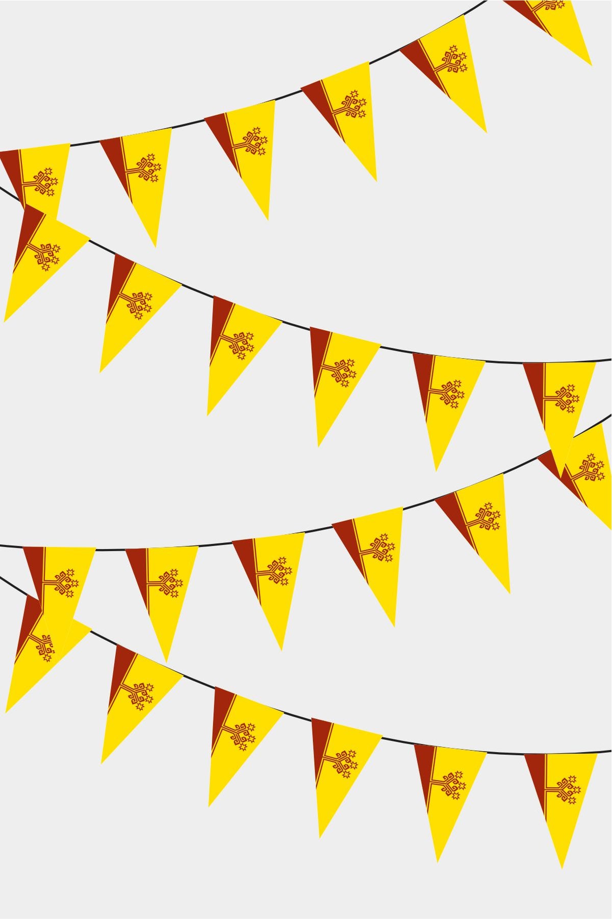 Chuvashia Triangular Flag Bunting - 50 Meters Premium Pennant Flags for Party Decoration | Professional Quality Raschel Fabric