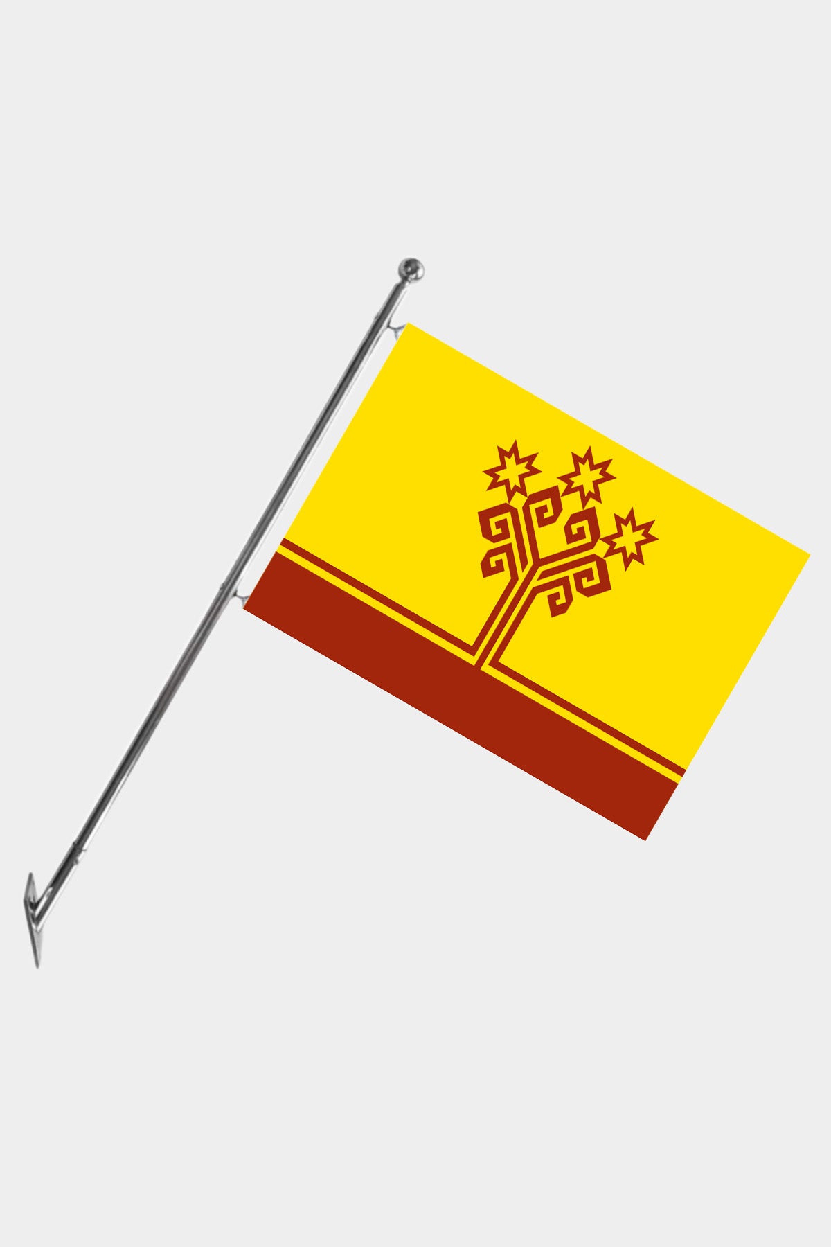 Chuvashia Wall-Mounted Telescopic Flagpole Set — Polyester