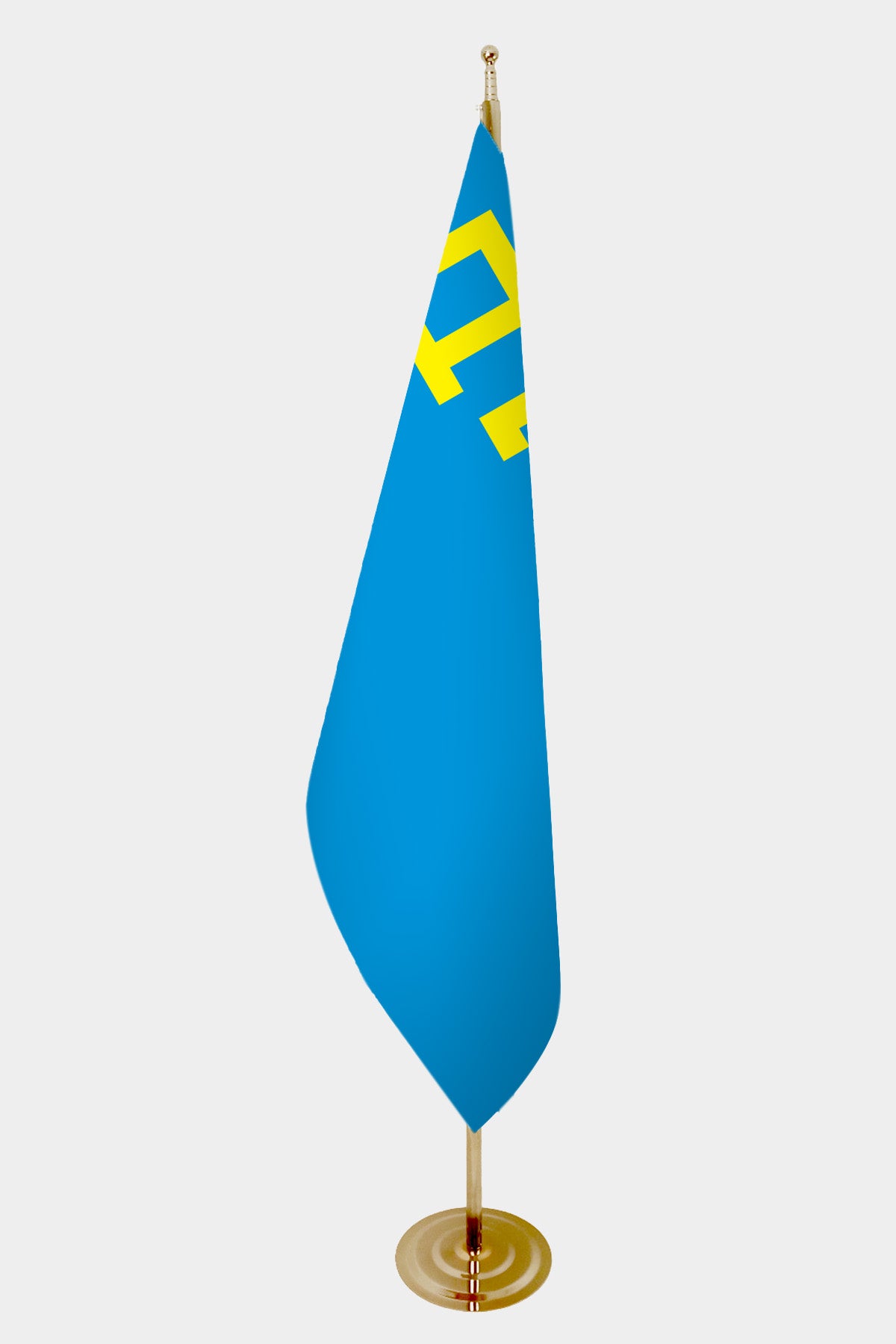 Crimean Tatar Official Indoor Flag — Double Satin, Gold Pole