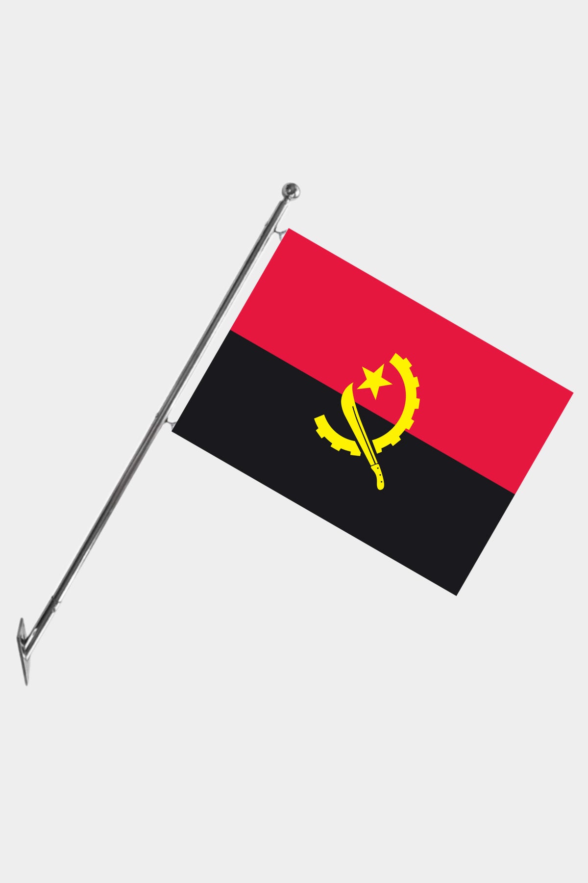 Angola Wall-Mounted Telescopic Flagpole Set — Polyester