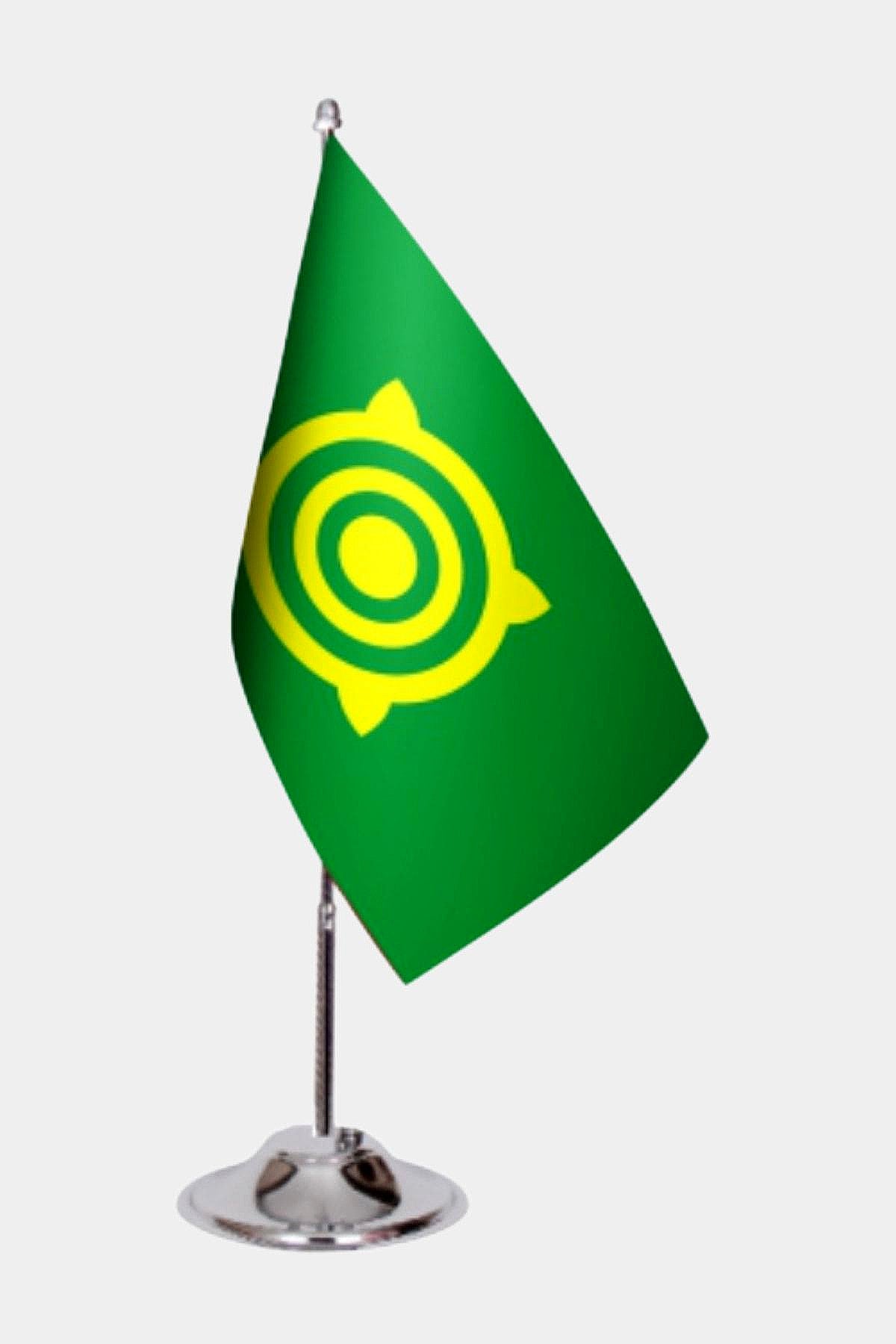 Khakas Republic Desk Flag - Premium Double-Layer Satin with Chrome L-Shaped Stand | Professional Quality Country Desk Flag for Government Offices and Institutions