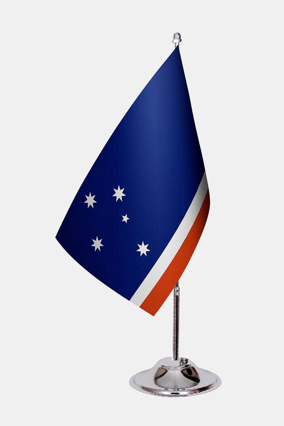 Gagavuz Desk Flag - Premium Double-Layer Satin with Chrome L-Shaped Stand | Professional Quality Country Desk Flag for Government Offices and Institutions