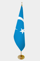 Drapeau officiel d'intérieur du Turkestan oriental — mât doré all-groups