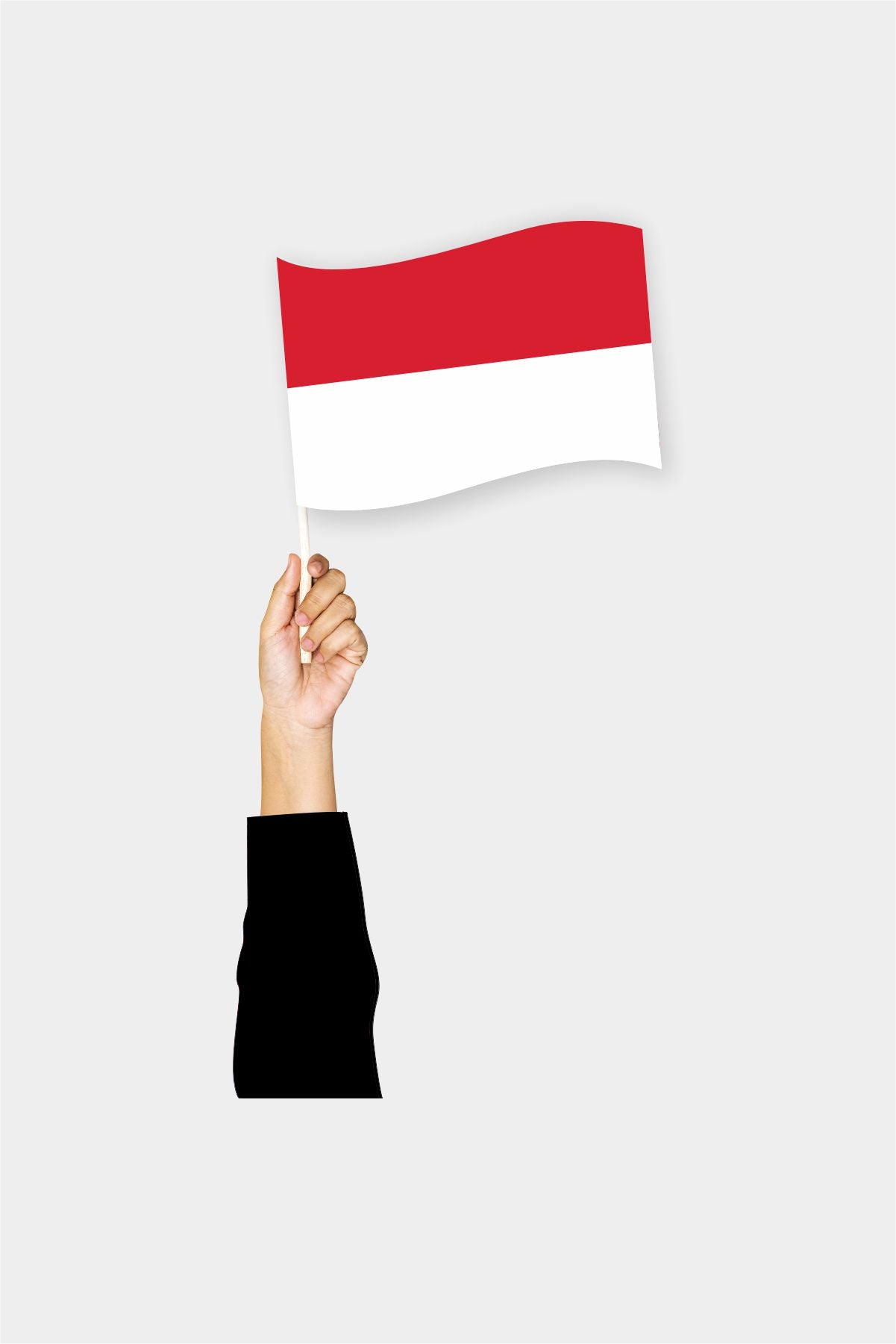 Indonesia handheld flag on stick - durable polyester country flag for events and parades