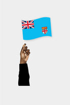 Fiji handheld flag on stick - durable polyester country flag for events and parades