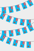 Fiji Rectangular Flag Bunting - 50 Meters Premium String Flags for Party Decoration | Professional Quality Raschel Fabric