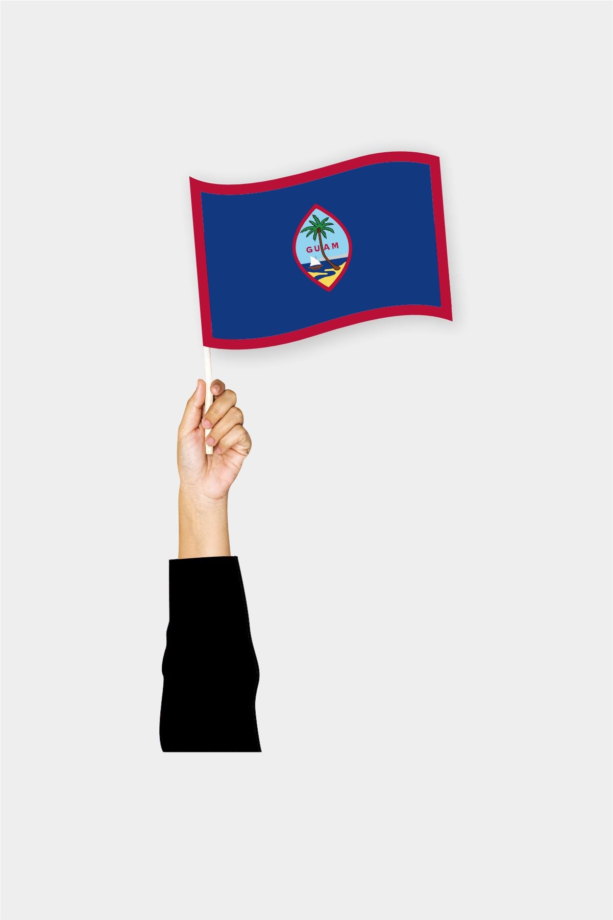 Guam handheld flag on stick - durable polyester country flag for events and parades