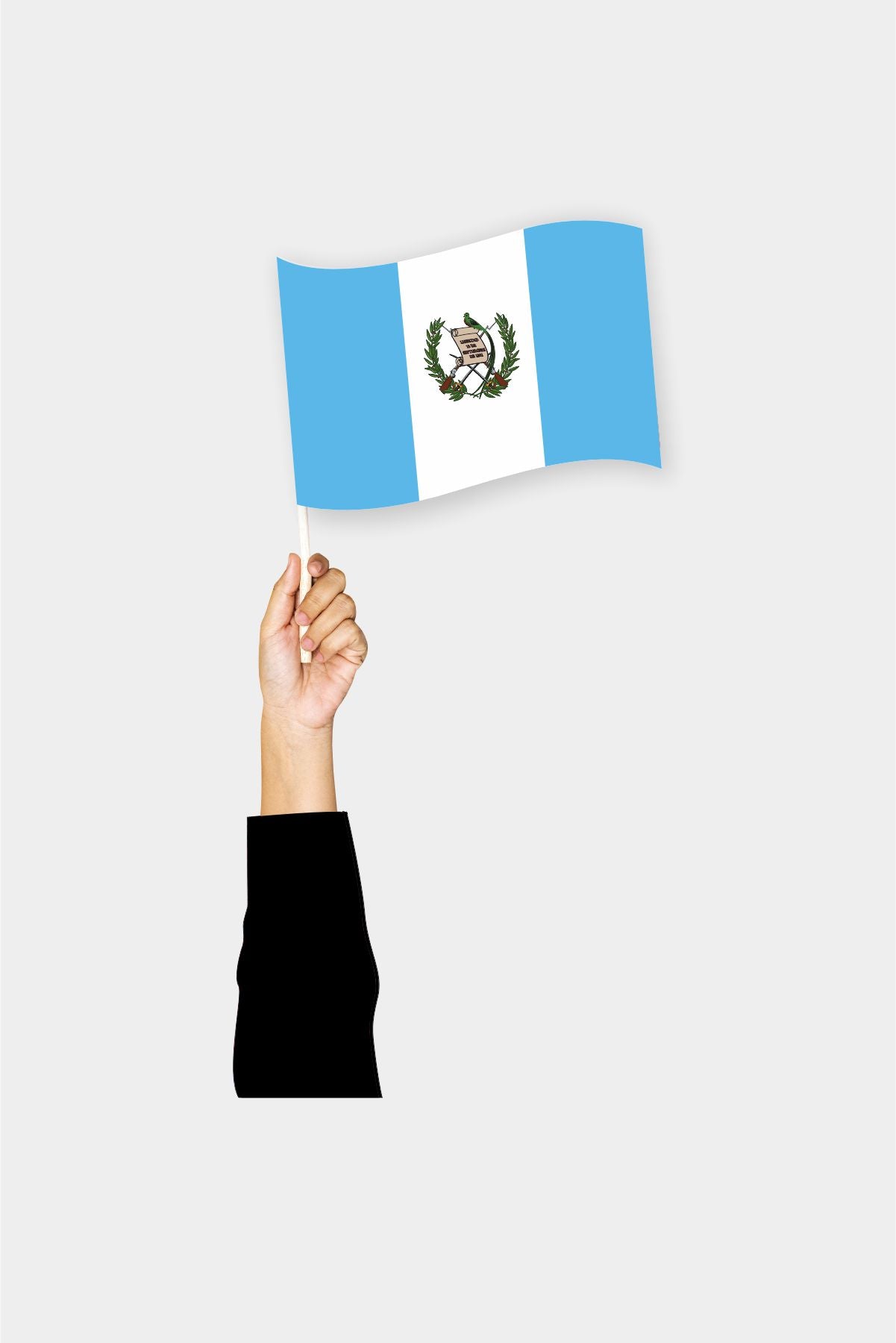 Guatemala handheld flag on stick - durable polyester country flag for events and parades
