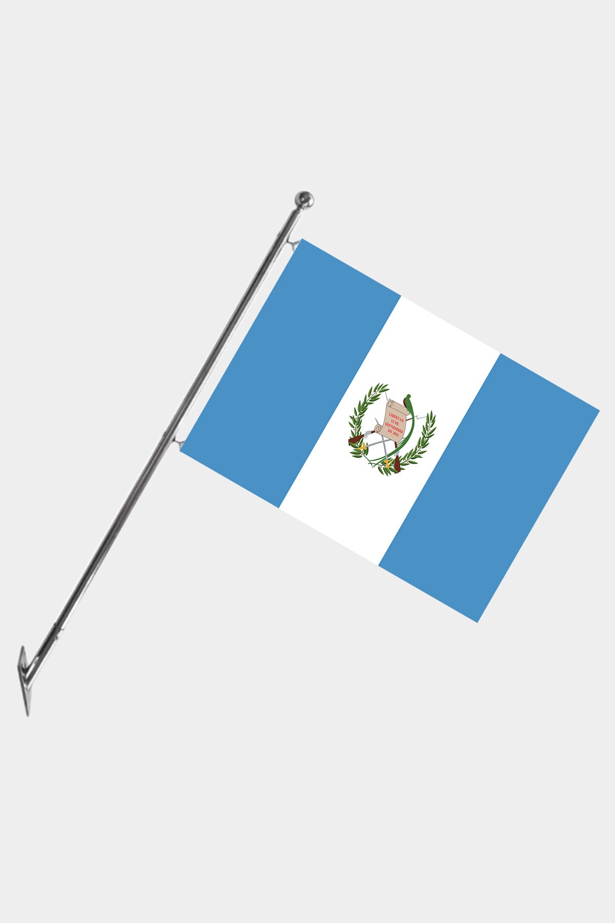 Guatemala Wall-Mounted Telescopic Flagpole Set — Polyester
