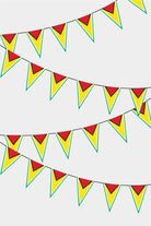 Guyana Triangular Flag Bunting - 50 Meters Premium Pennant Flags for Party Decoration | Professional Quality Raschel Fabric