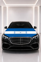 Couvre-capot drapeau du Honduras posé sur le capot d’une voiture noire