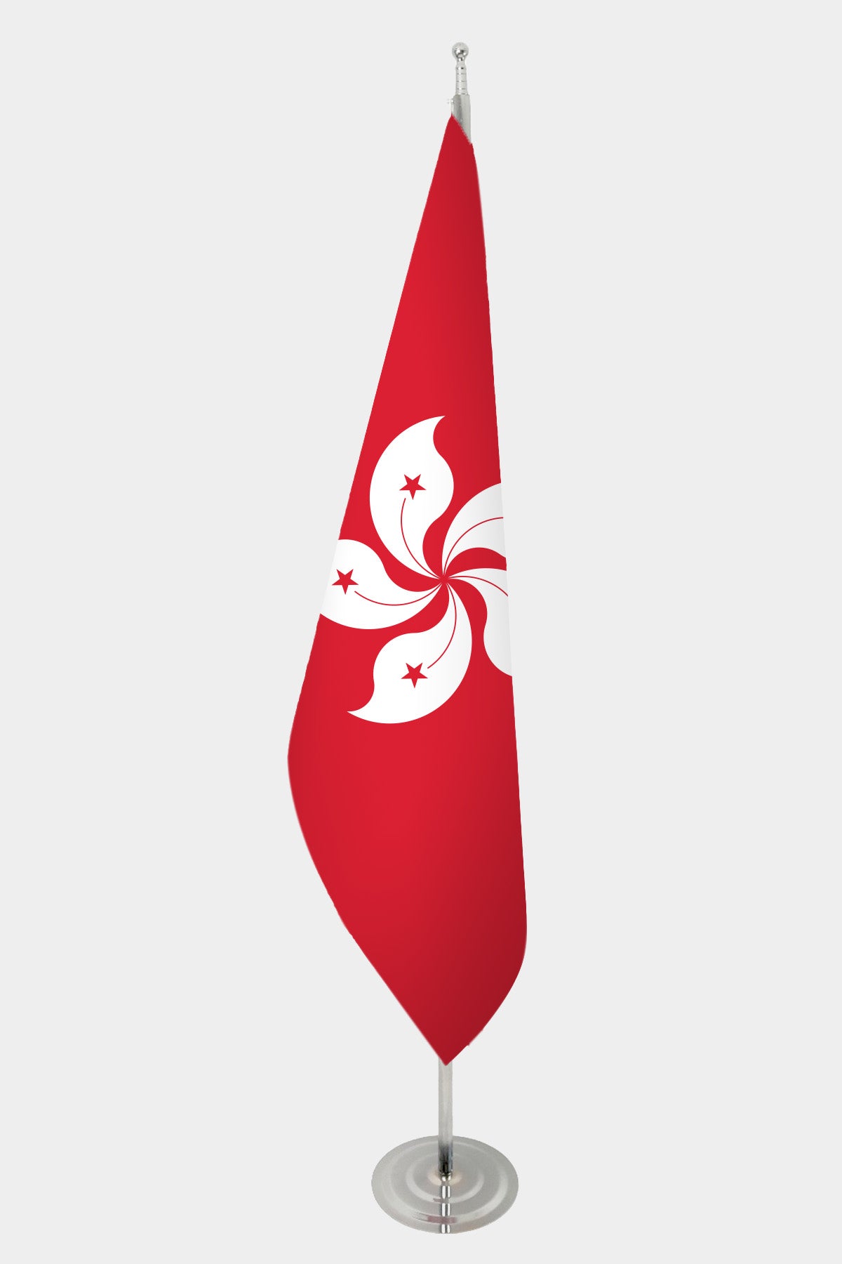 Hong Kong Official Indoor Flag — Double Satin, Chrome Pole
