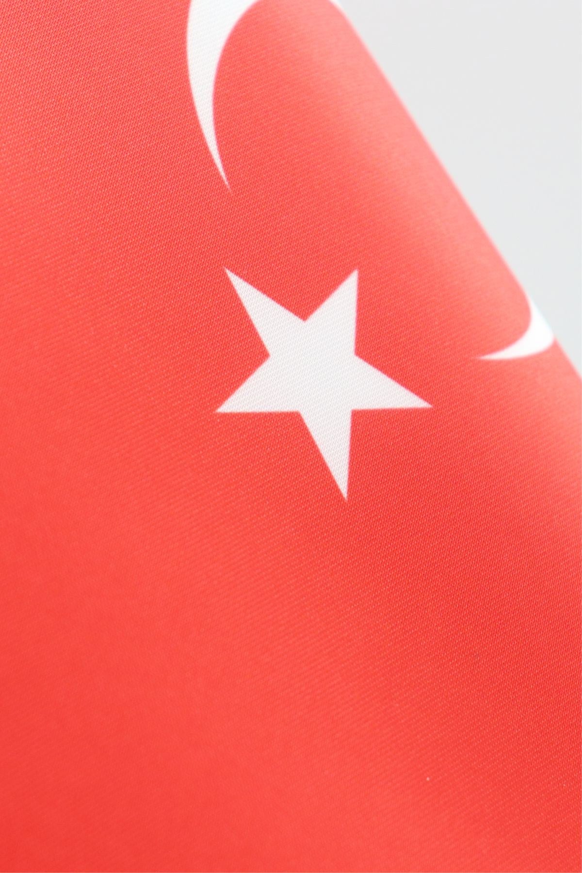 Logo Printed Double Desk Flag with chrome poles, 15 × 22.5 cm flags on a weighted base (5)