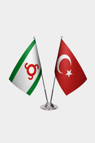 Ingushetia & Turkey Desk Flag Set — gold pole option