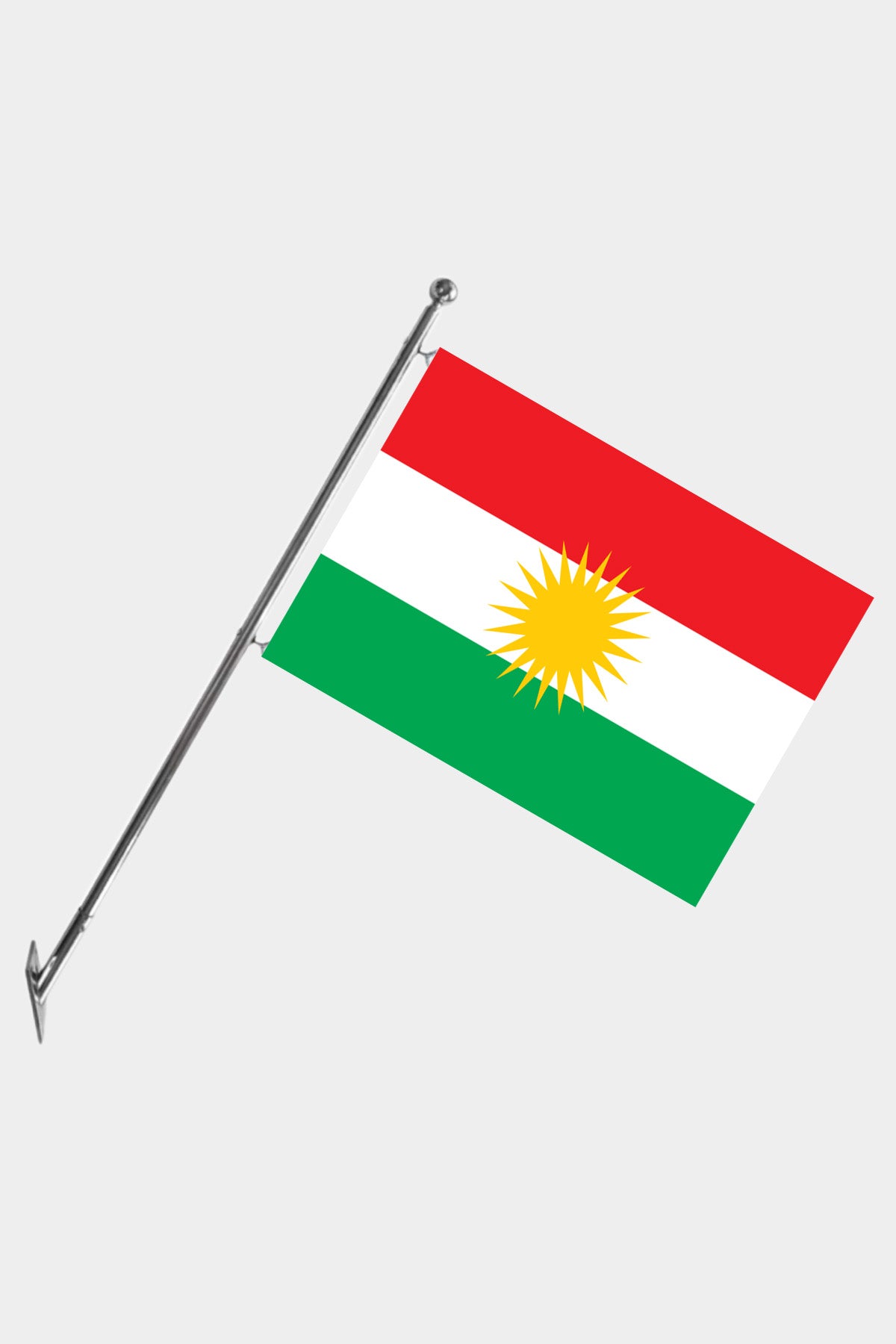 Iraqi Kurdistan Wall-Mounted Telescopic Flagpole Set — Polyester