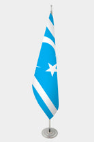 Iraqi Turkmen Official Indoor Flag — Double Satin, Chrome Pole