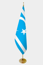Iraqi Turkmen Official Indoor Flag — Double Satin, Gold Pole