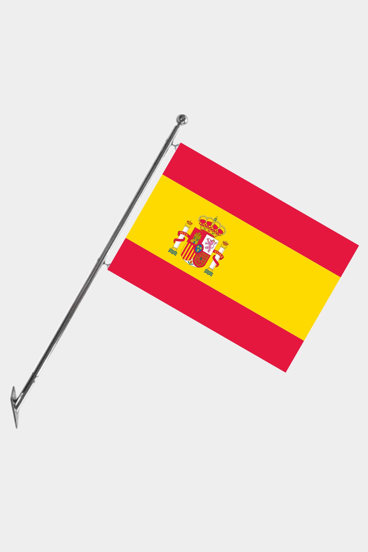 Spain Wall-Mounted Telescopic Flagpole Set — Polyester