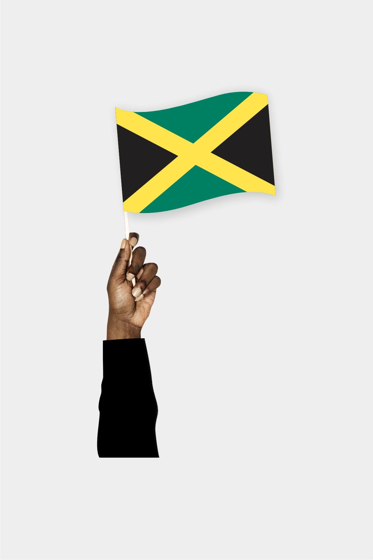 Jamaica handheld flag on stick - durable polyester country flag for events and parades