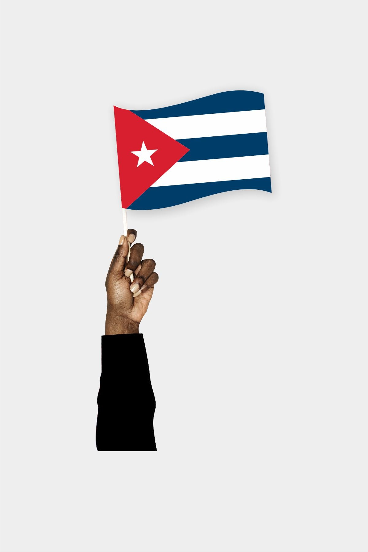 Cuba handheld flag on stick - durable polyester country flag for events and parades