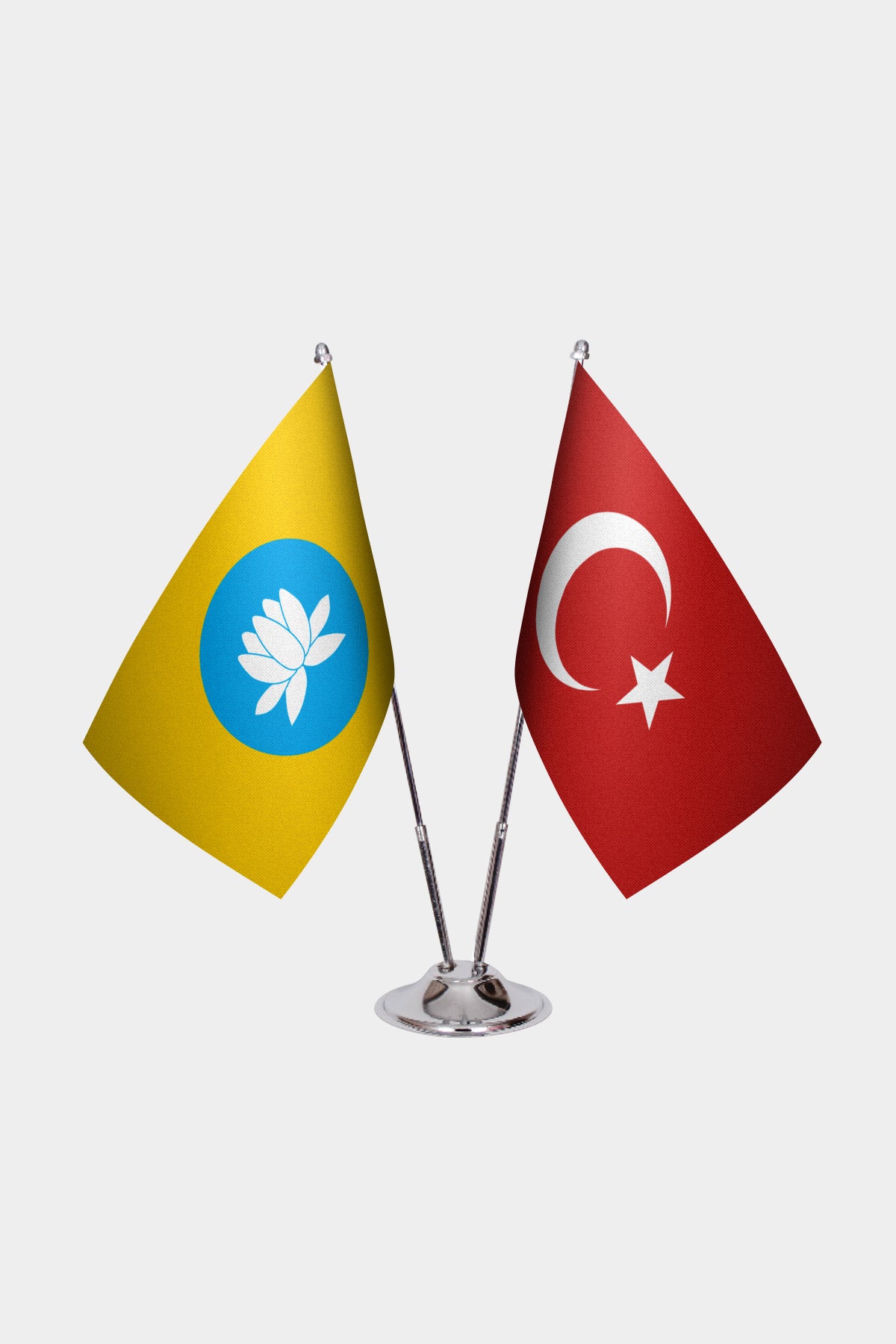 Ensemble de Drapeaux de Bureau Kalmoukie & Turquie