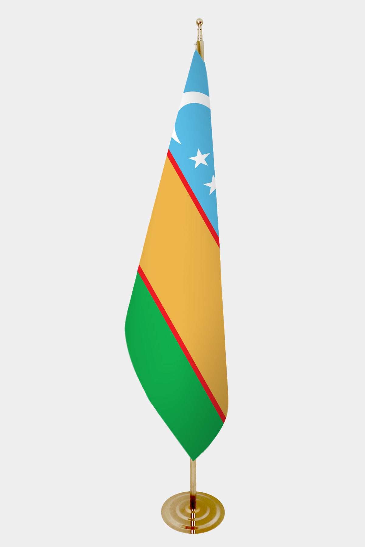Drapeau officiel d'intérieur du Karakalpakstan — mât doré