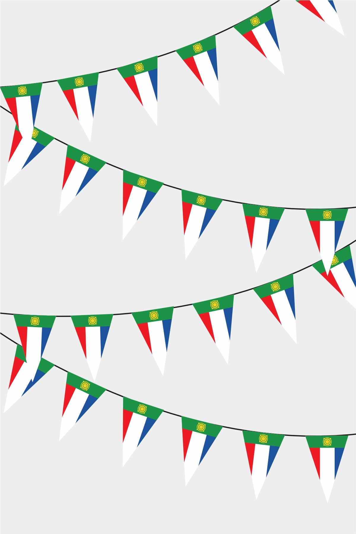 Guirlande de drapeaux triangulaires de la Khakassie 50 m