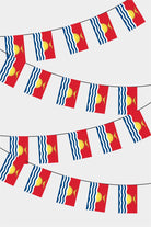 Kiribati Rectangular Flag Bunting - 50 Meters Premium String Flags for Party Decoration | Professional Quality Raschel Fabric